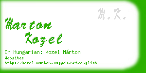 marton kozel business card